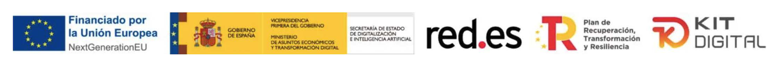 Financiado por la Unión Europea — NextGenerationEU · Gobierno de España · red.es · Plan de Recuperación, Transformación y Resiliencia · Kit Digital